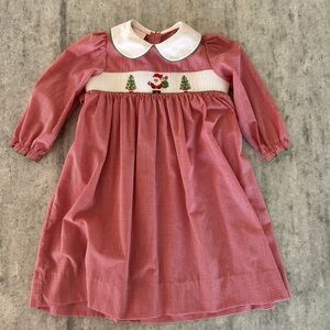 Petit Bebe Smocked Santa Dress 4T